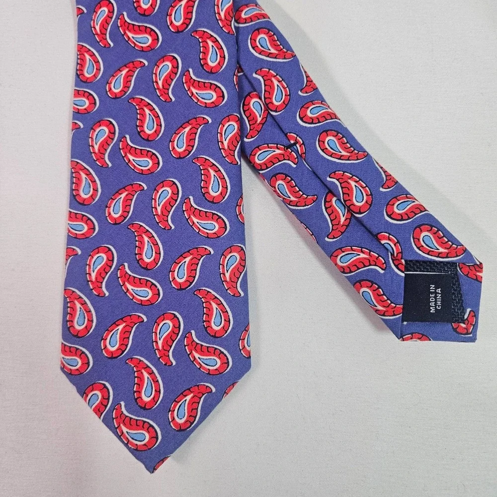 New‎ Roundtree & Yorke Slim Tie Men Paisley Purple 2.75